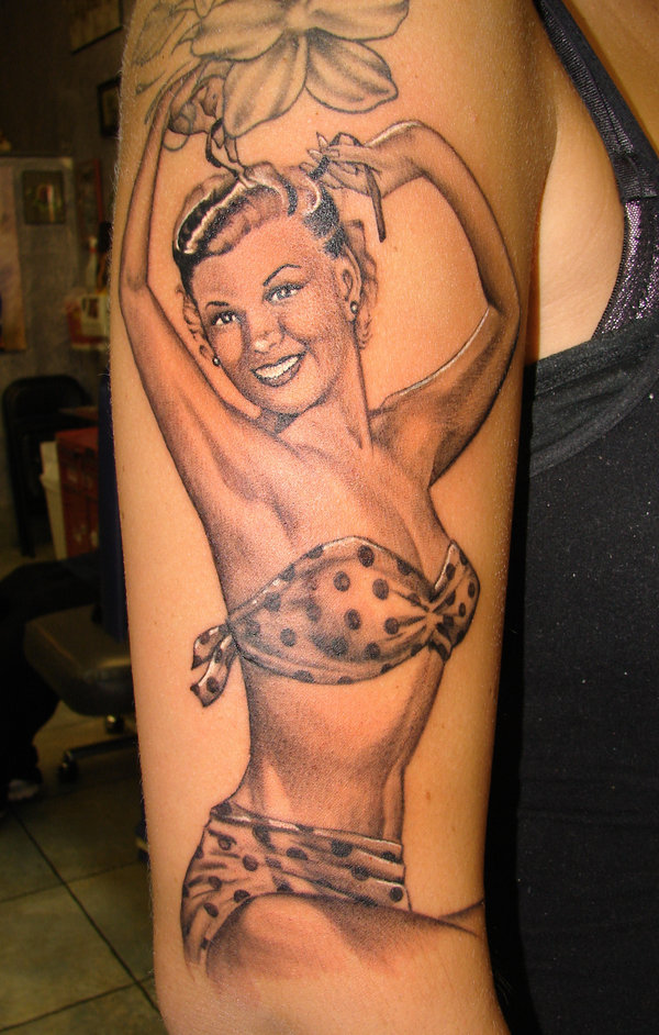 Pin Up Girl Tattoo By Asussman