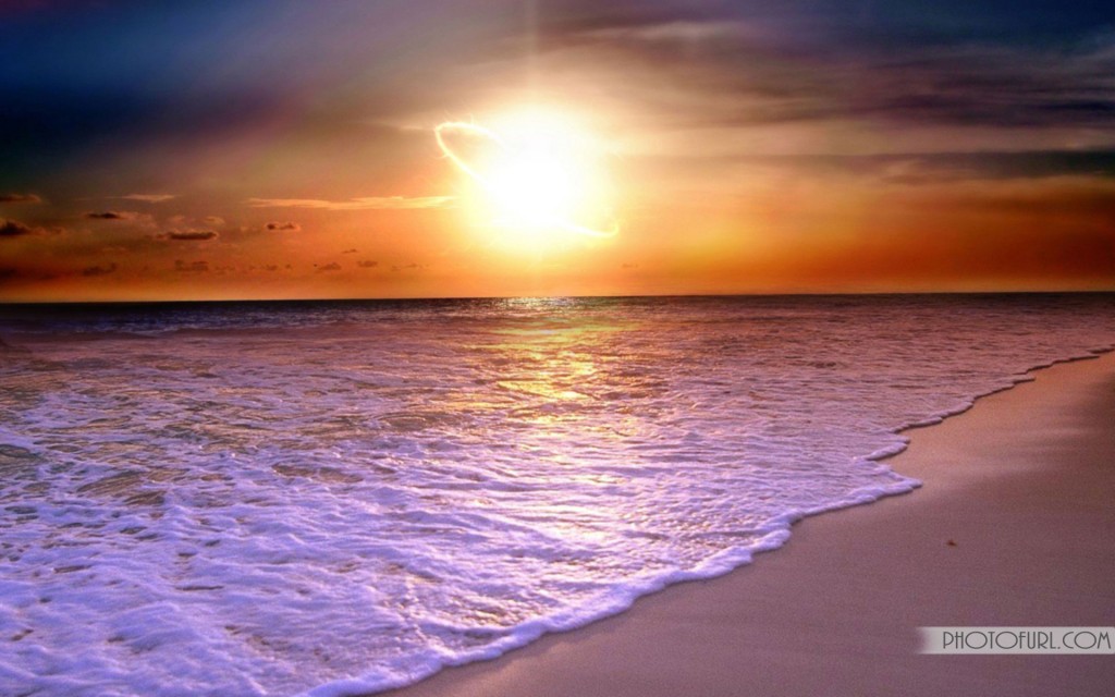 Most Beautiful Beach River And Mountains Sunset Desktop Wallpaper