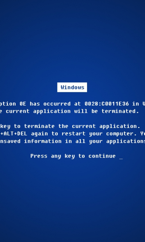 Error Windows Bug Blue Screen Death Wallpaper
