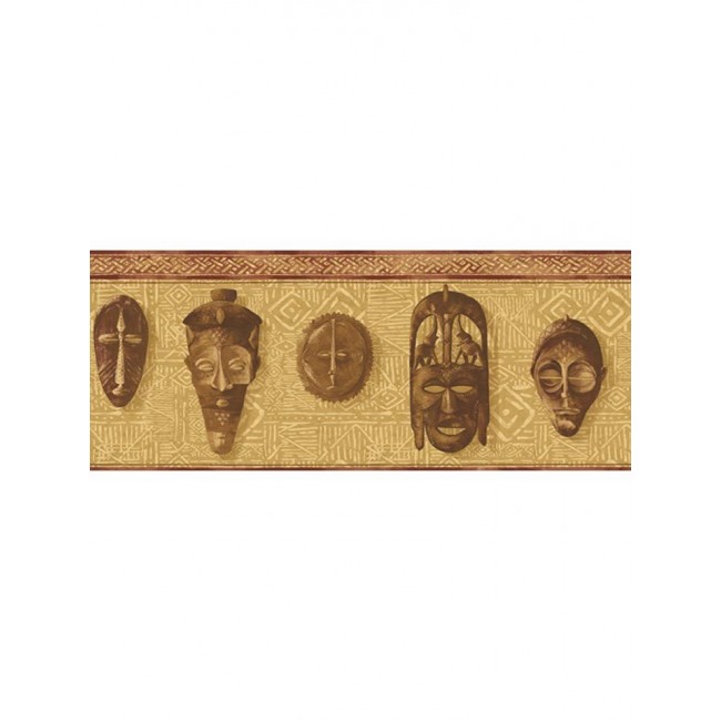 Africa African Masks Wallpaper Border All Walls