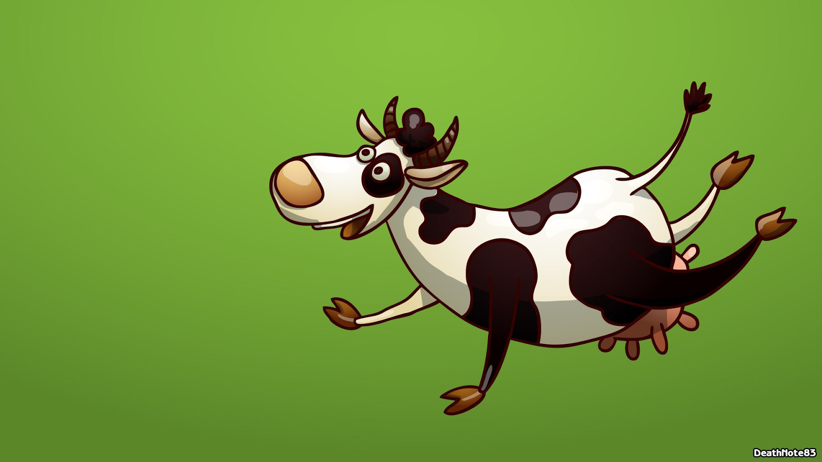 Funny Cow Cartoon Vector Wallpaper
