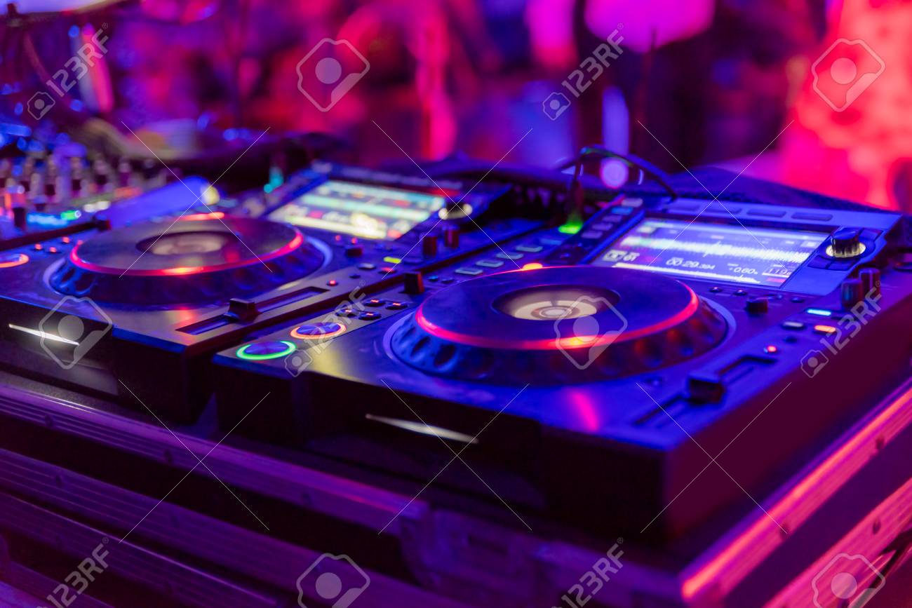 Professional Sound Mixer For Musical Events Hands Of The Dj