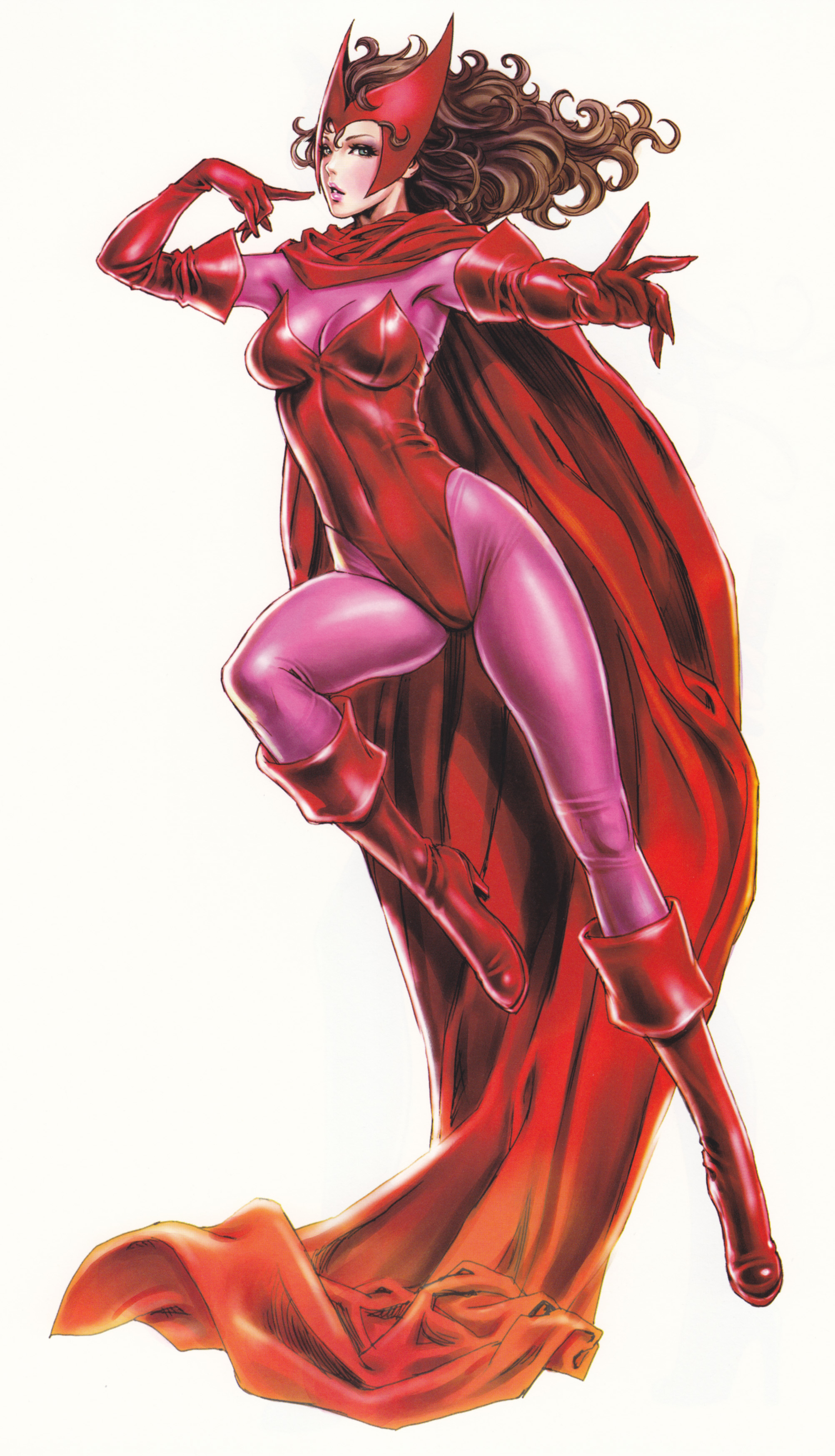 comics superheroes artwork marvel scarlet witch girls HD Wallpaper