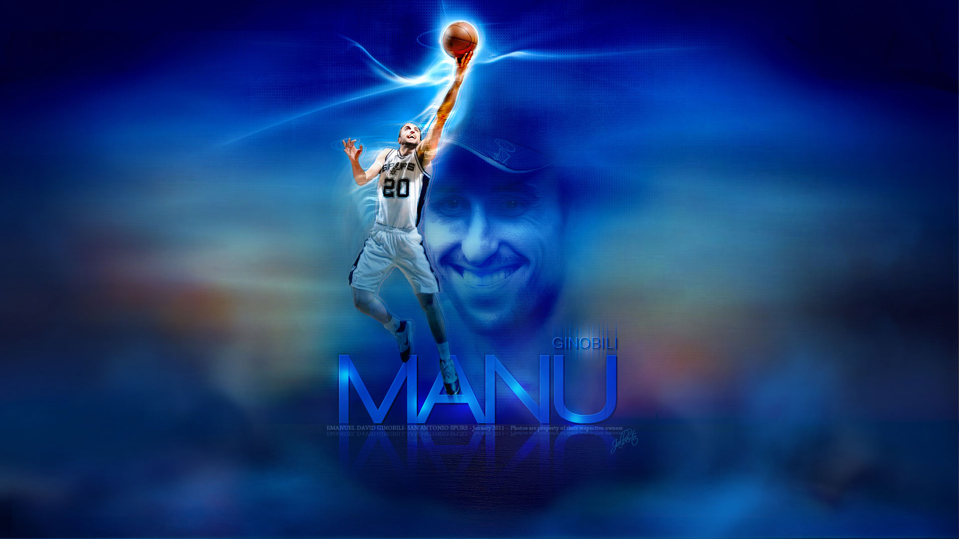 Manu Ginobili Spurs Layup Widescreen Wallpaper Basketball