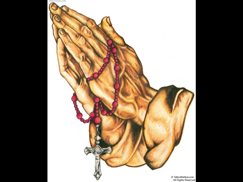Praying Hands With Roseri Tattoo Picture