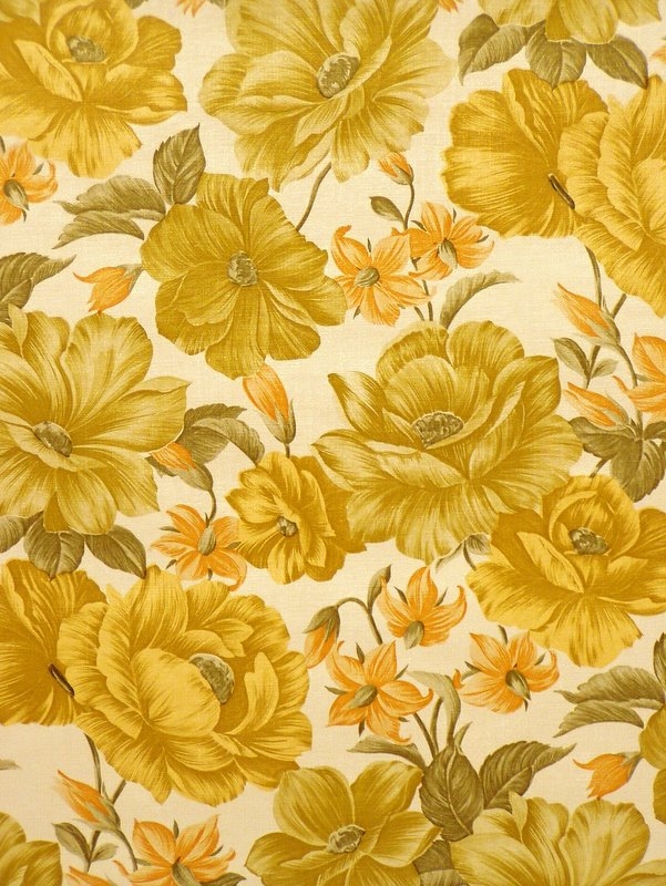 Wallpaper With Floral Print Design Retro
