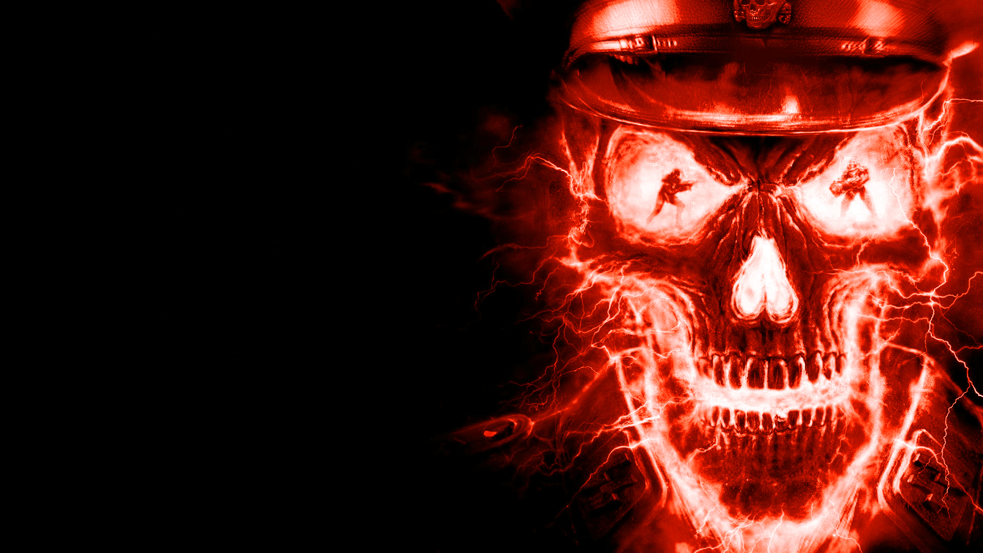 Red Skulls On Fire Photo Skull Texture