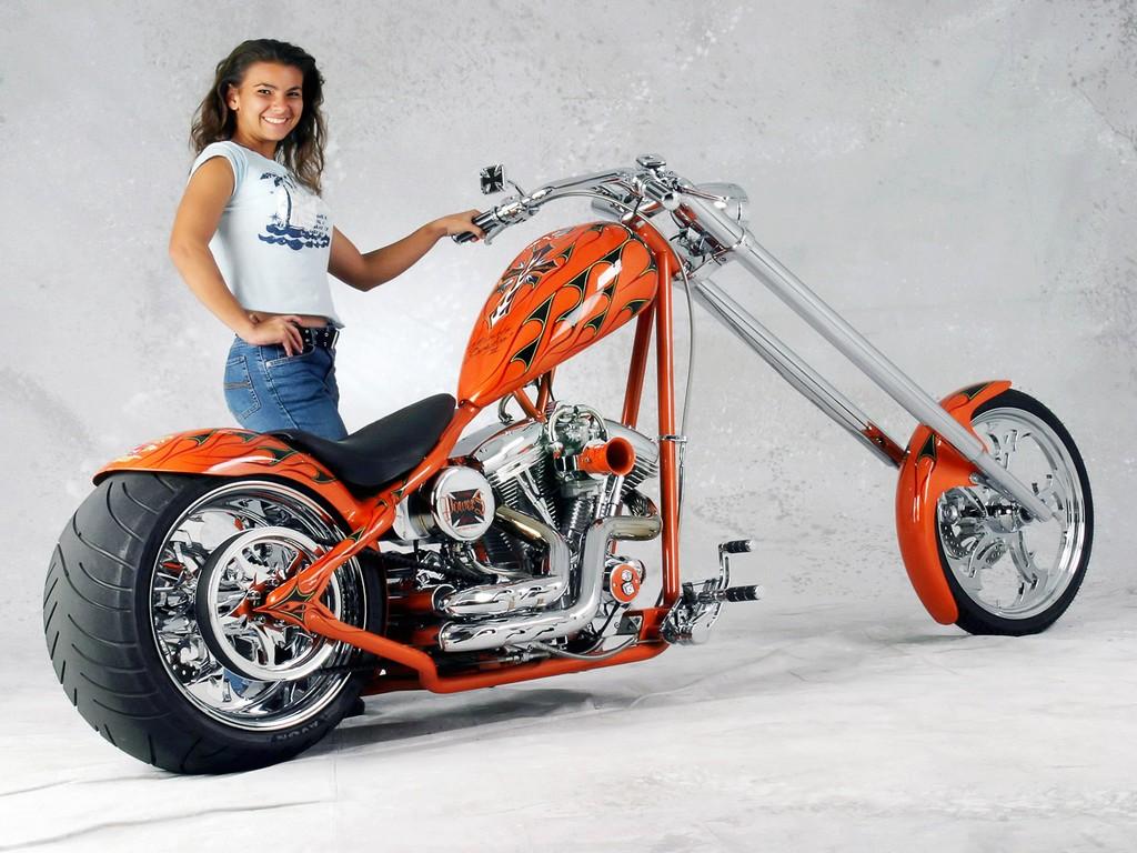 Hot Chick Model Bike Wallpaper