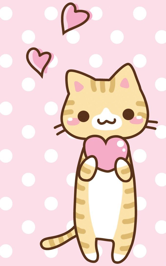 Cute kawaii kitty . Papeis de parede para iphone, Papeis de parede