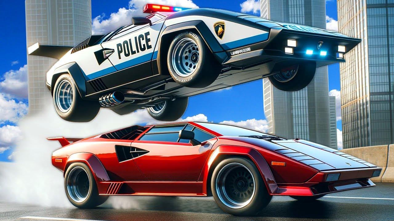 The NEW Lamborghini Countach Mod is the BEST Police Car in BeamNG