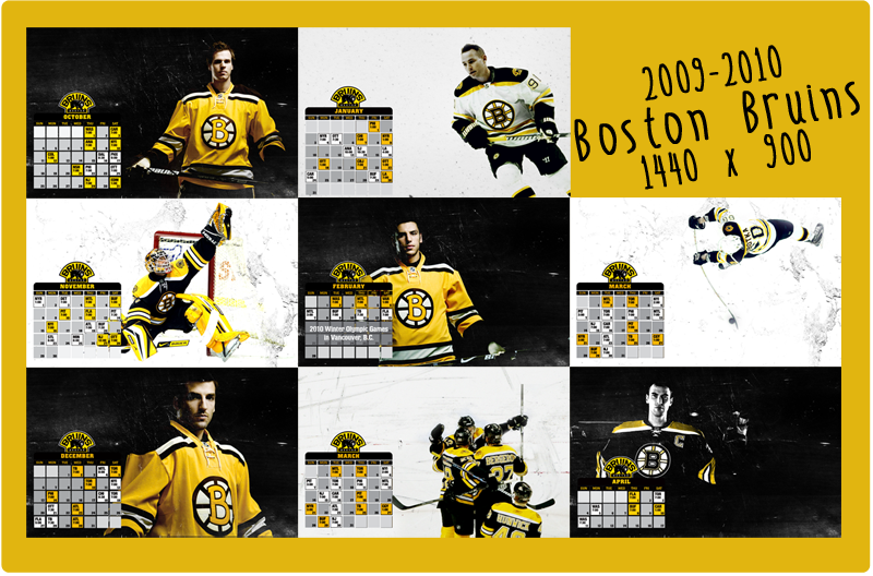 boston bruins wallpaper schedule 2009   2010 Boston Bruins Wall