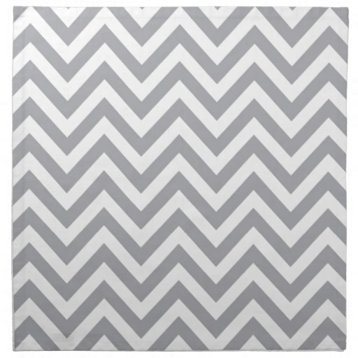 Grey And White Chevron Zigzag Pattern Napkin