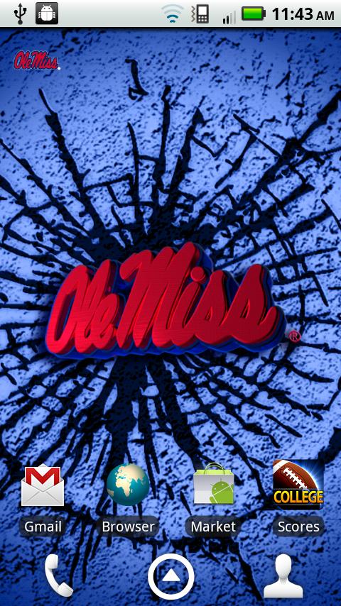 Licensed Ole Miss Rebels Revolving Wallpaper App With The Background