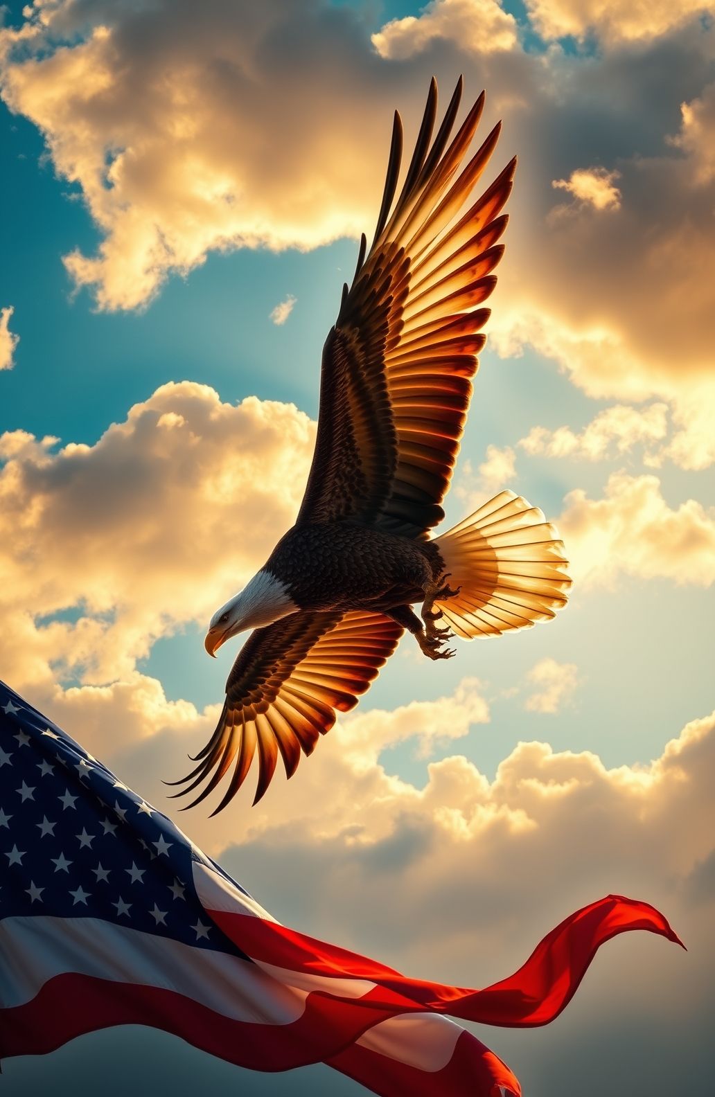 American Flag With Eagle Wallpaper