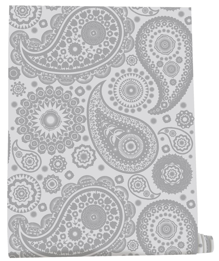 Paisley Crescent Wallpaper Concrete Material Things