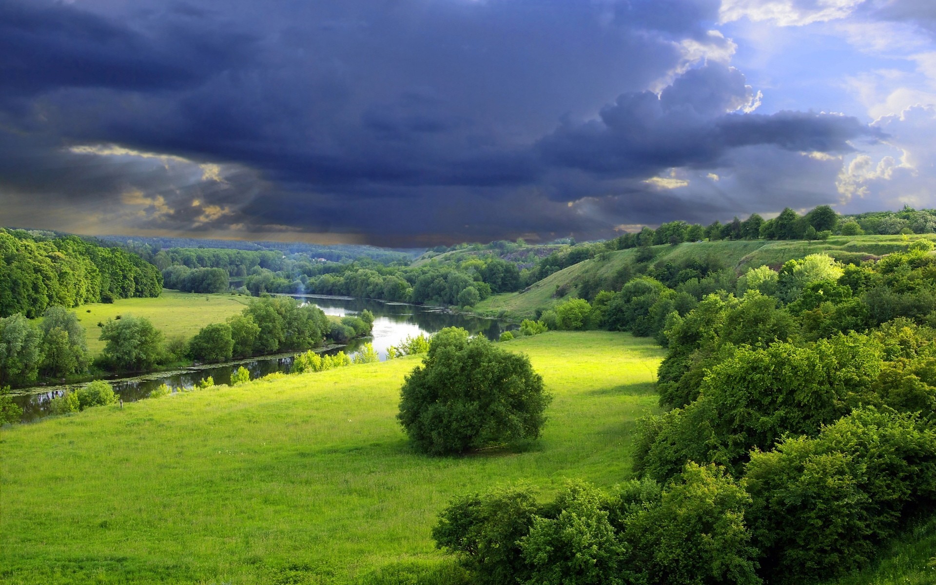 Amazing Green Nature Landscape Image HD Wallpaper