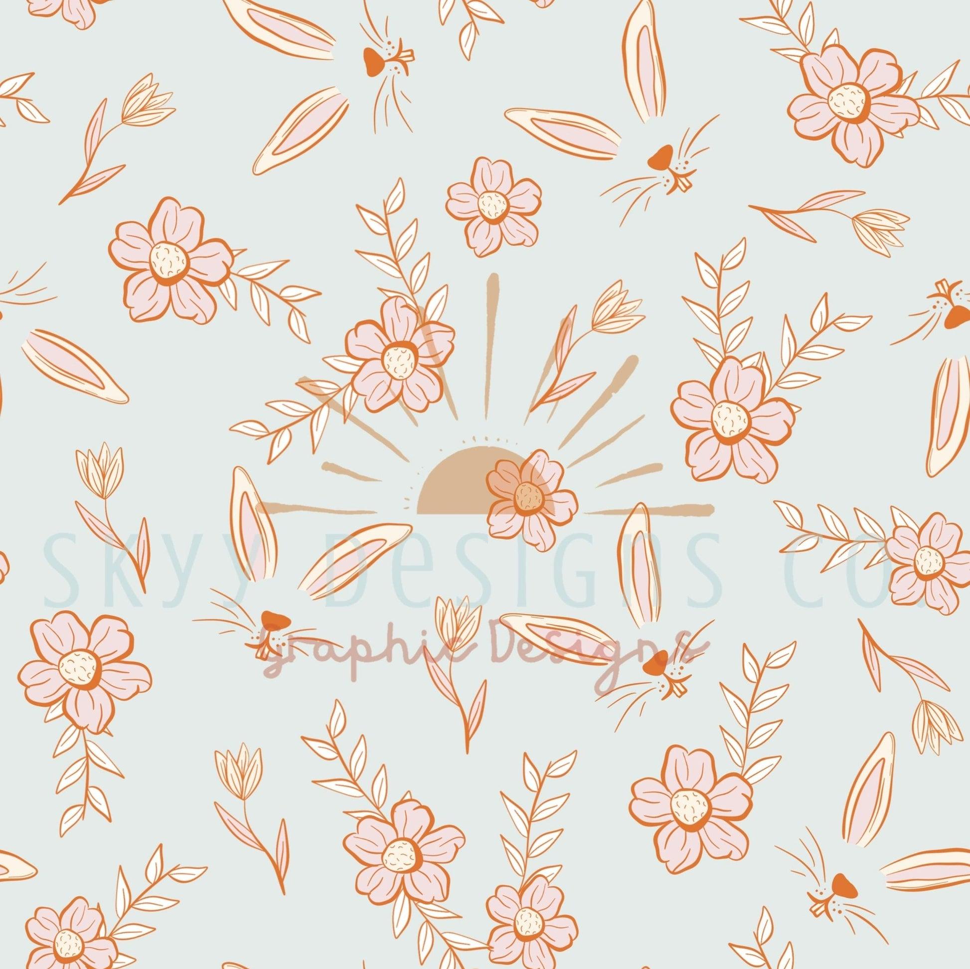 Pastel Bunny Ears Digital Seamless Pattern For Fabrics And Wallpaper