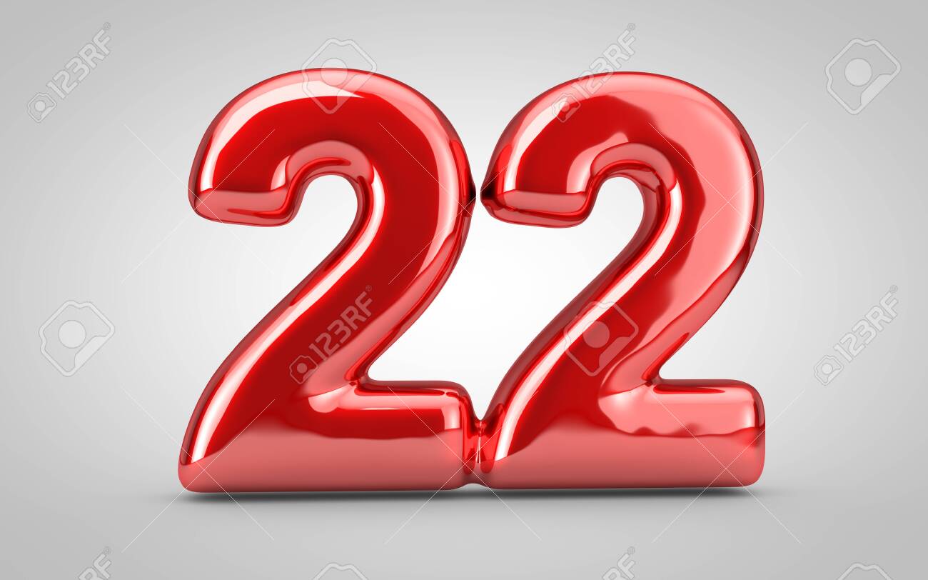 Red Glossy Balloon Number Isolated On White Background 3D