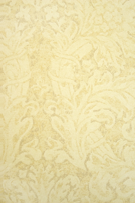 Faded Damask Wallpaper In Sand Yellow