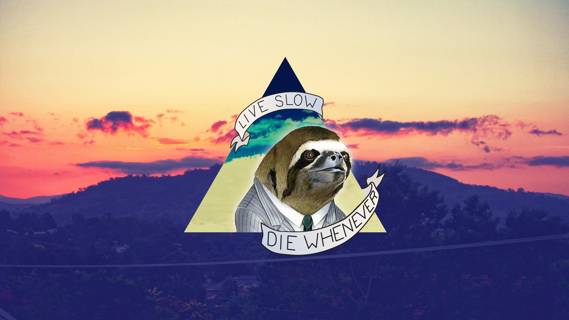 Live Slow Die Whenever Wallpaper Sloths Quotes