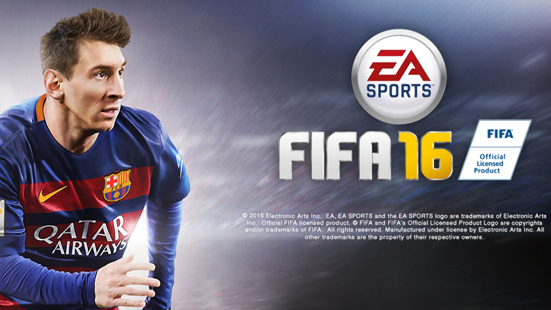 FIFA 16 Leo Messi 2016 Official Cover Poster Wallpaper 1920x1080