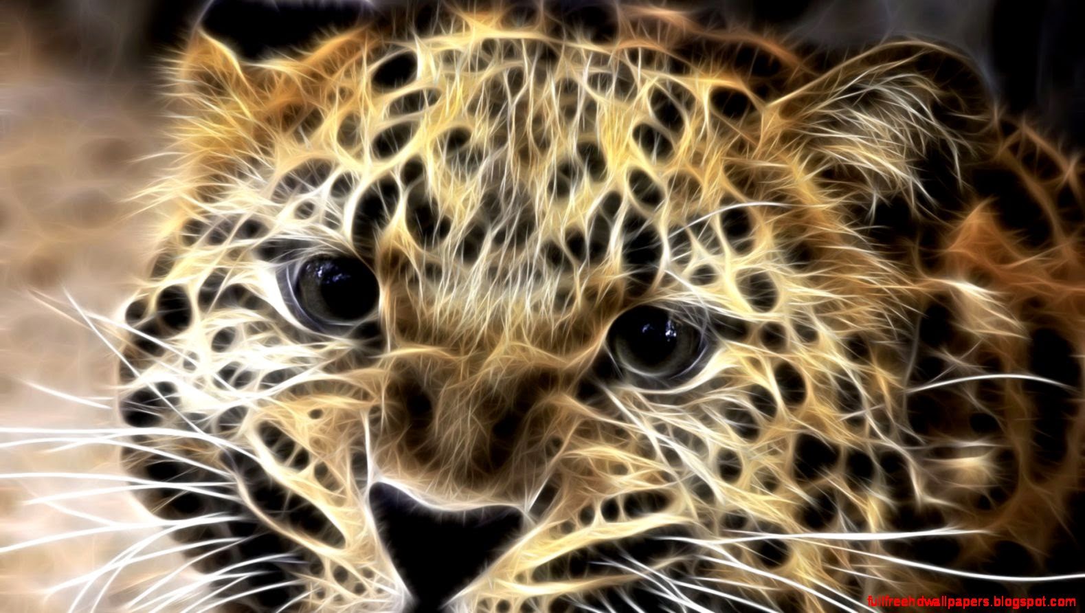 3d Leopard Fractal Wallpaper Full HD