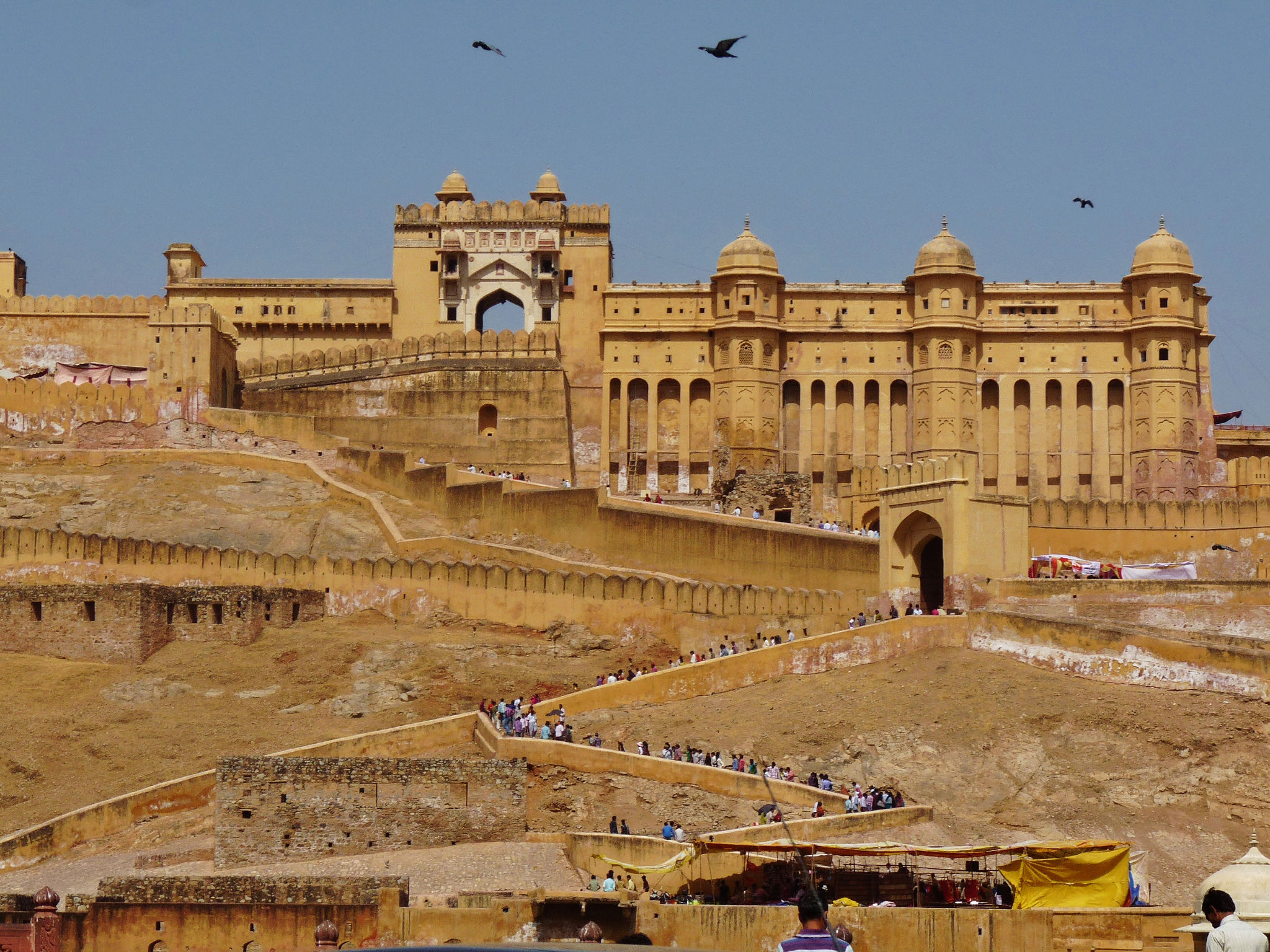 First Glimpse Of Impressive Yellow Sandstone Amer Fort