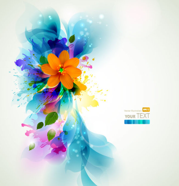 Colorful Flowers Background 2 Free Vector Graphic Download
