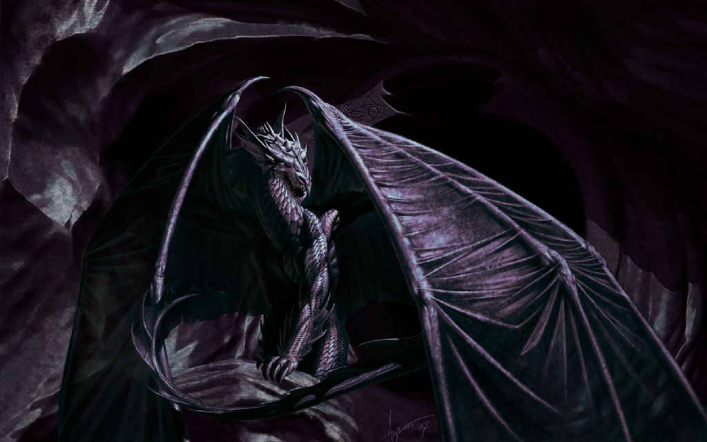 Dark Black Dragon Head HD Wallpaper