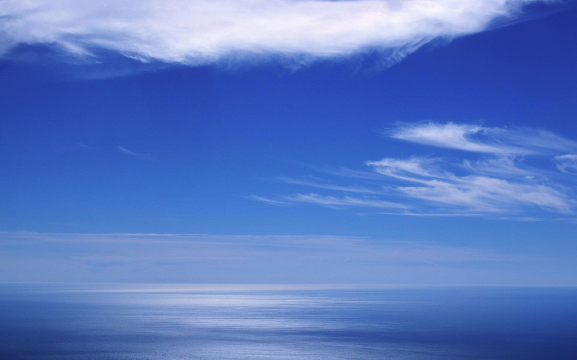 Blue Sky And Ocean Widescreen Wallpaper
