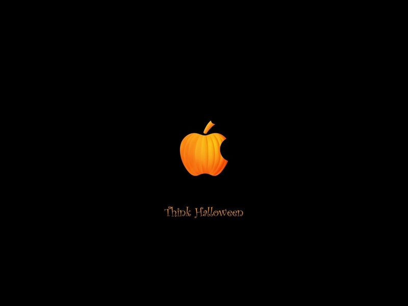 Black Apple Inc Halloween Funny Wallpaper