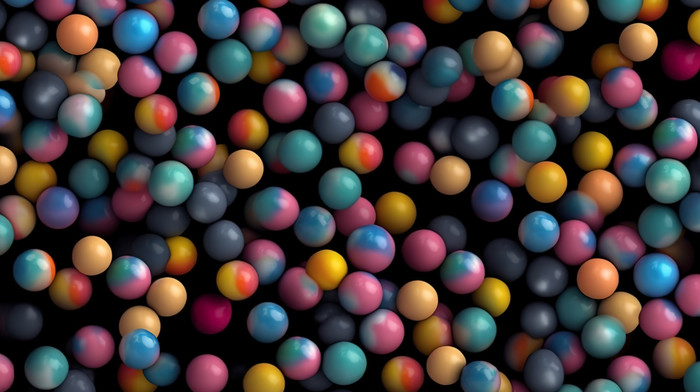 Seamless Pattern Background Colorful Bubblegum On Black 3d Illustration Wallpaper