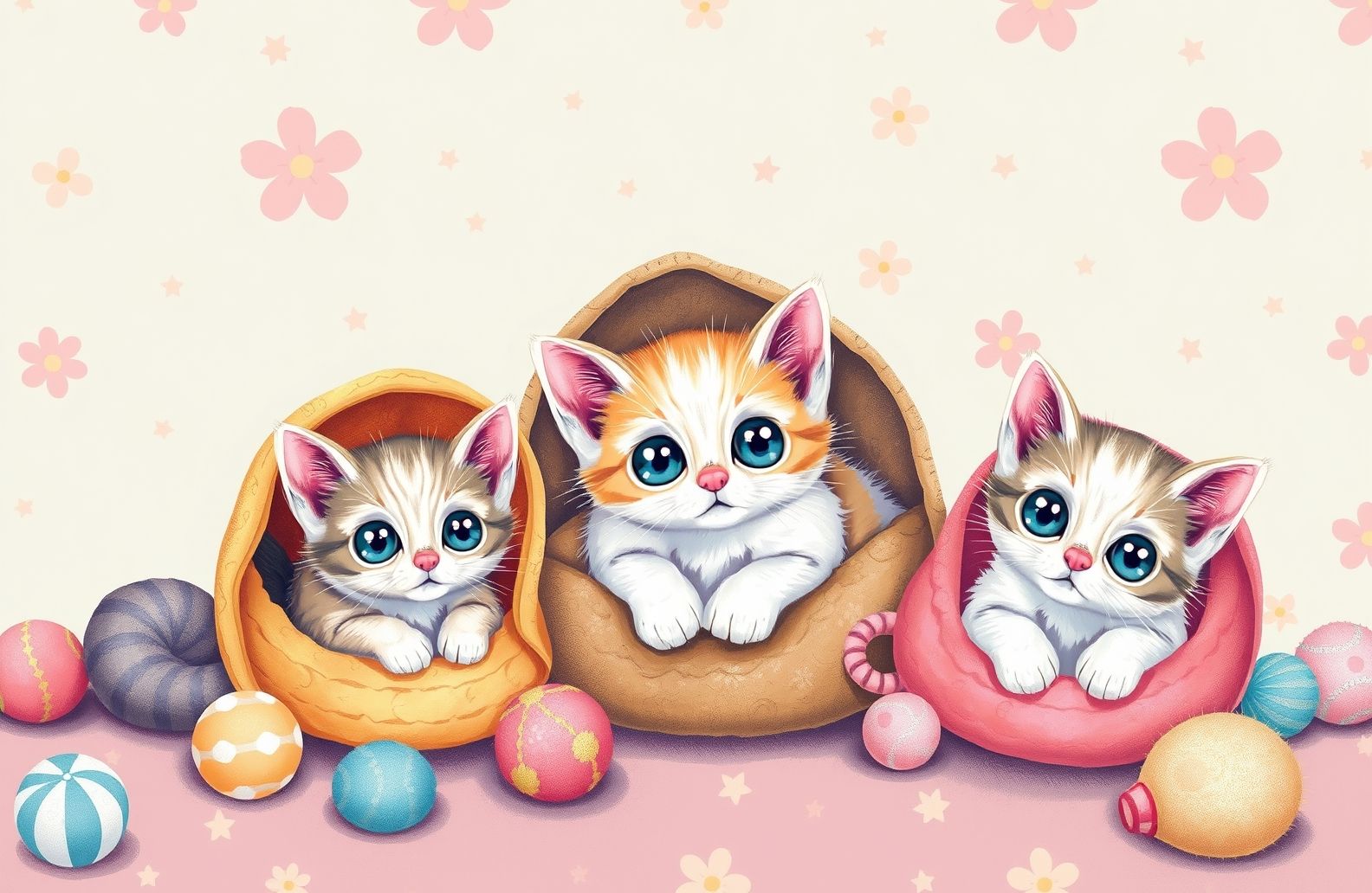 Cute Cat Drawings Wallpaper