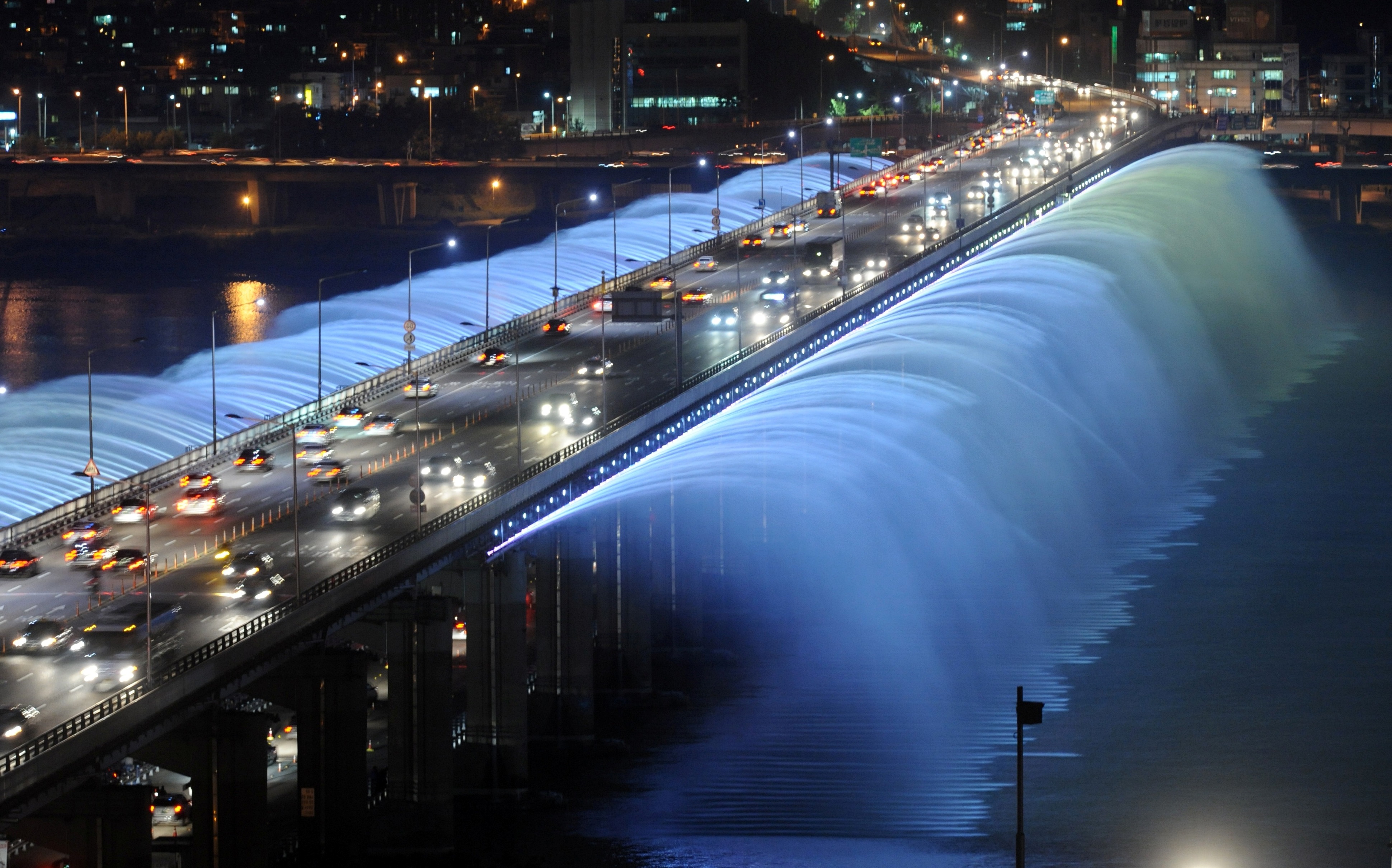 Seoul South Korea Bridge Fountain Best HD Wallpapers and Covers