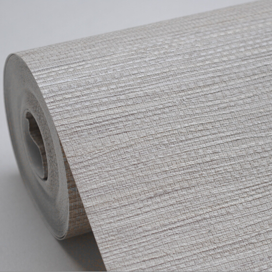Wallpaper Cream Grey Silver String Linen Vinyl Designer