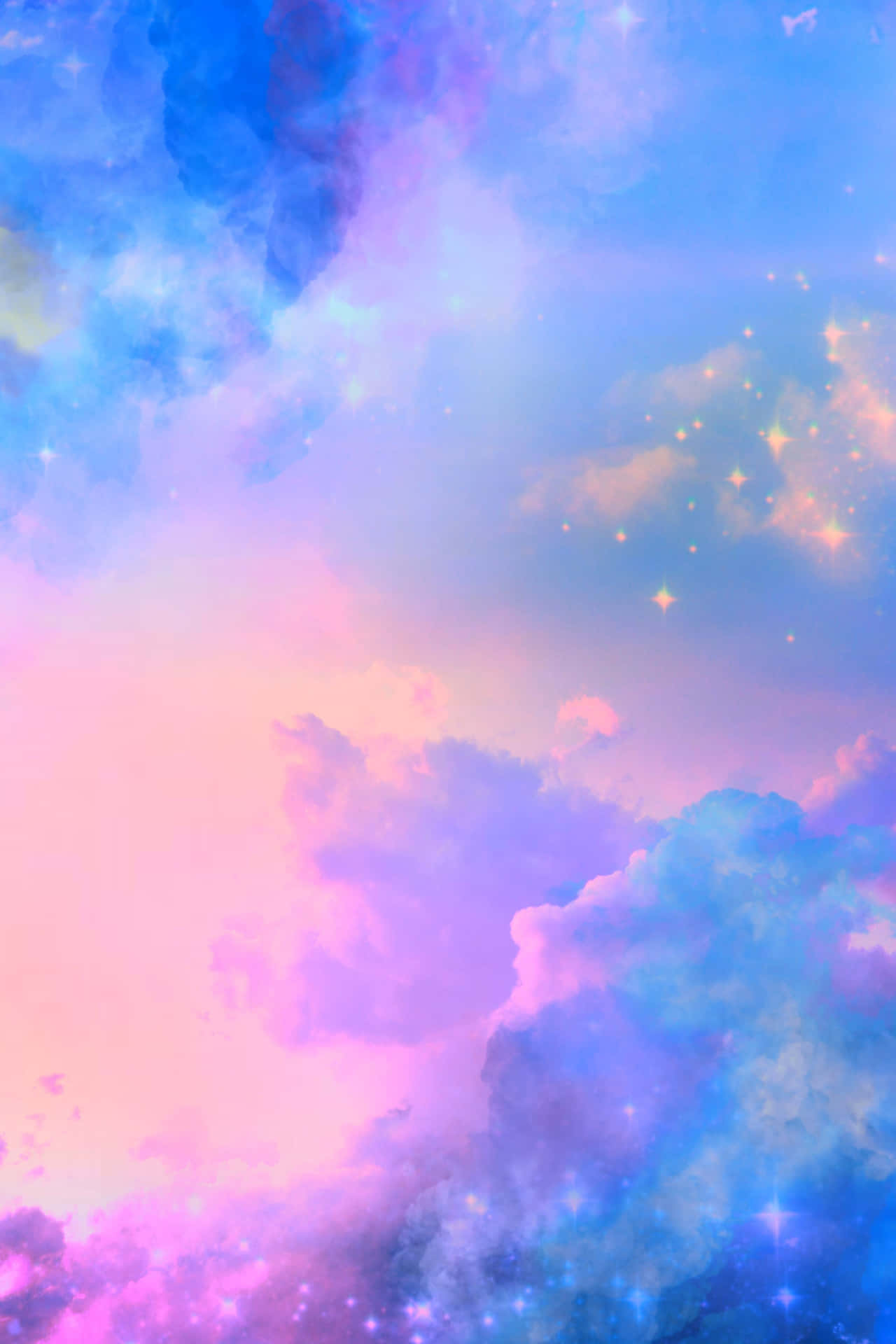 Pink And Blue Clouds Wallpaper