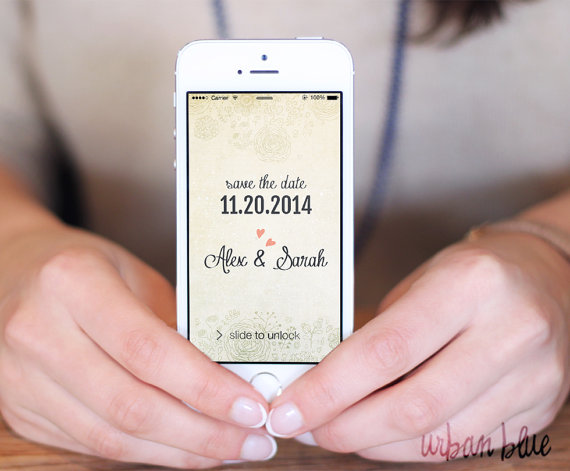iPhone Wallpaper Mobile Phone Personalized Save The Date