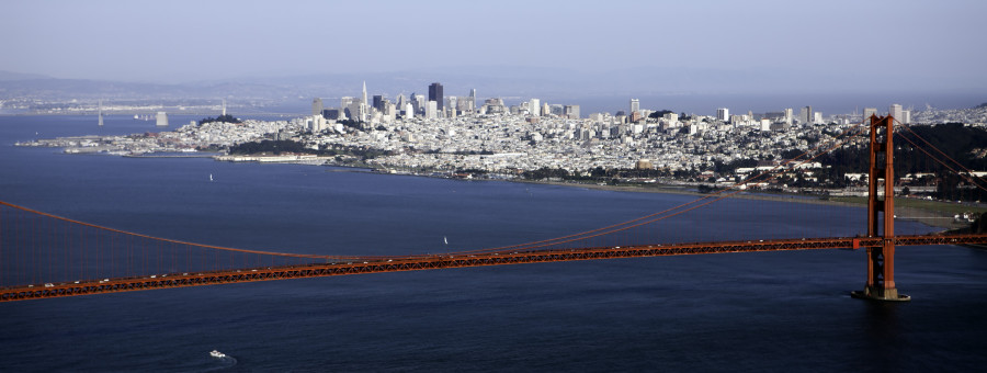 Golden Gate Bridge with San Francisco in the background