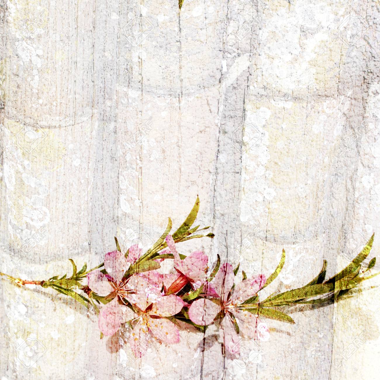 Vintage Floral Background Grunge Old Texture