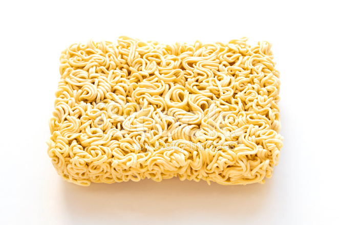 Instant Noodles Isolated On White Background Stock Photos