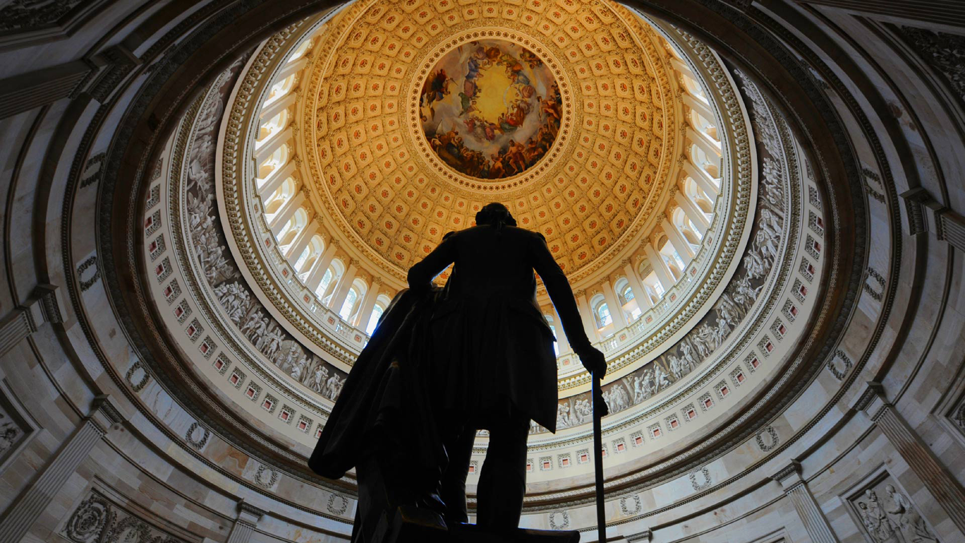 Wallpaper Statue George Washington Rotunda Capitol D C