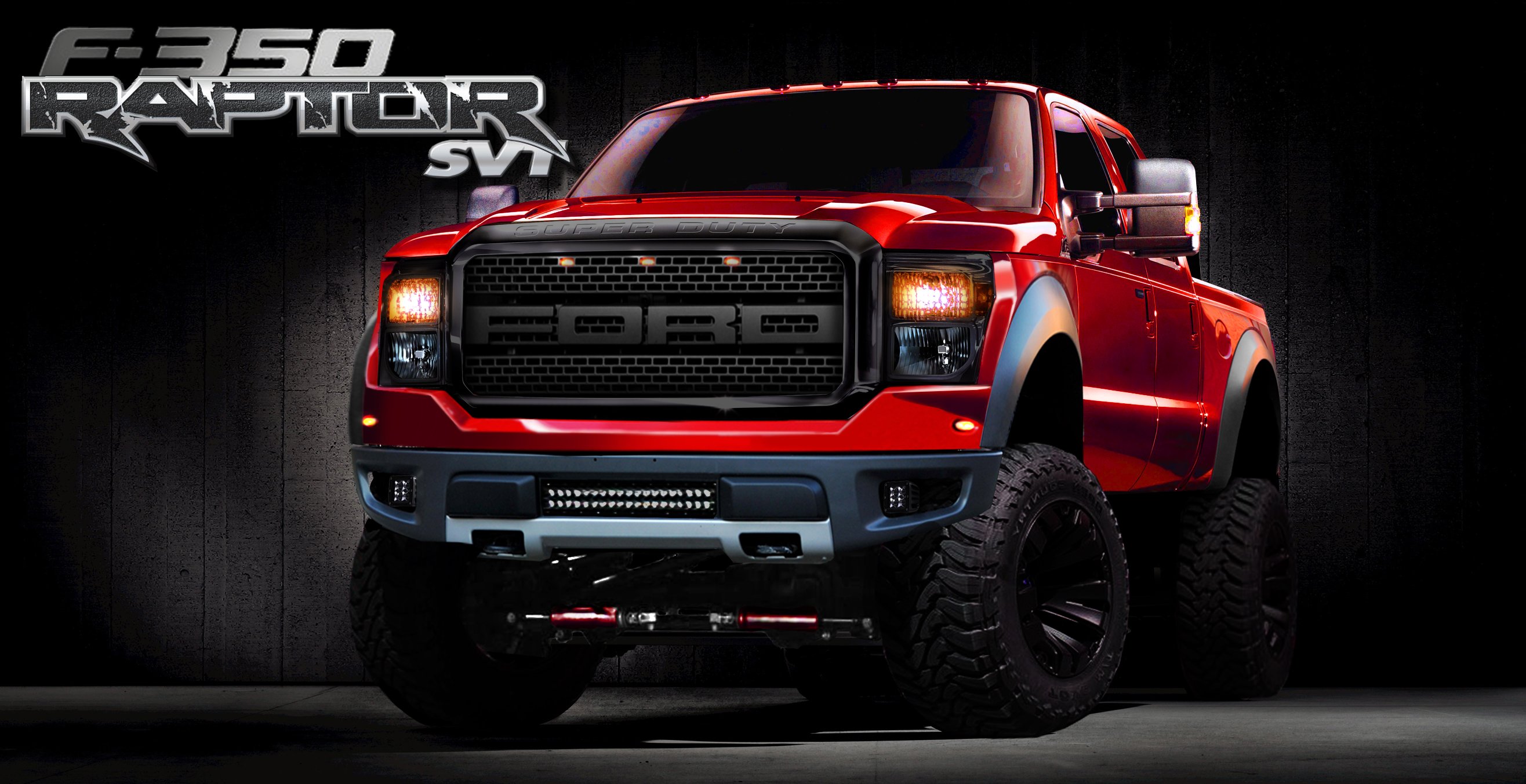 Ford F Raptor Red Heavy Pick Up Wallpaper