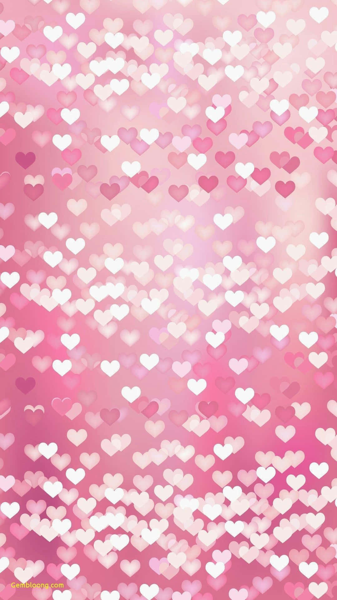 Pink Hearts With White Wallpaper