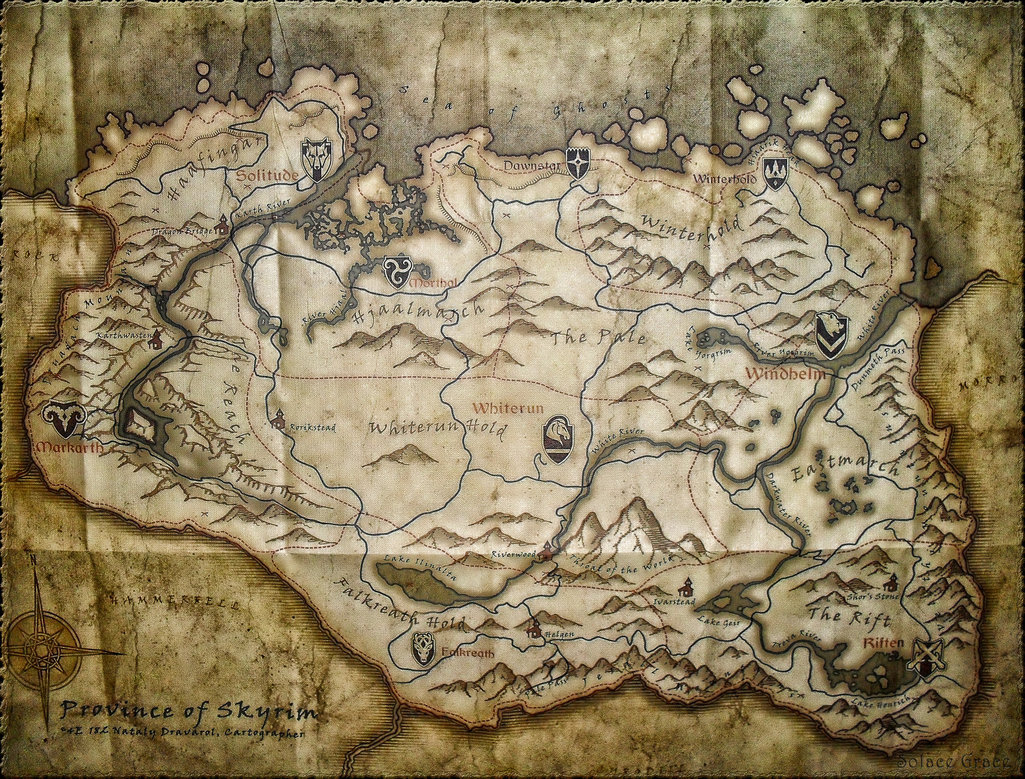 Large Skyrim Map By Solace Grace
