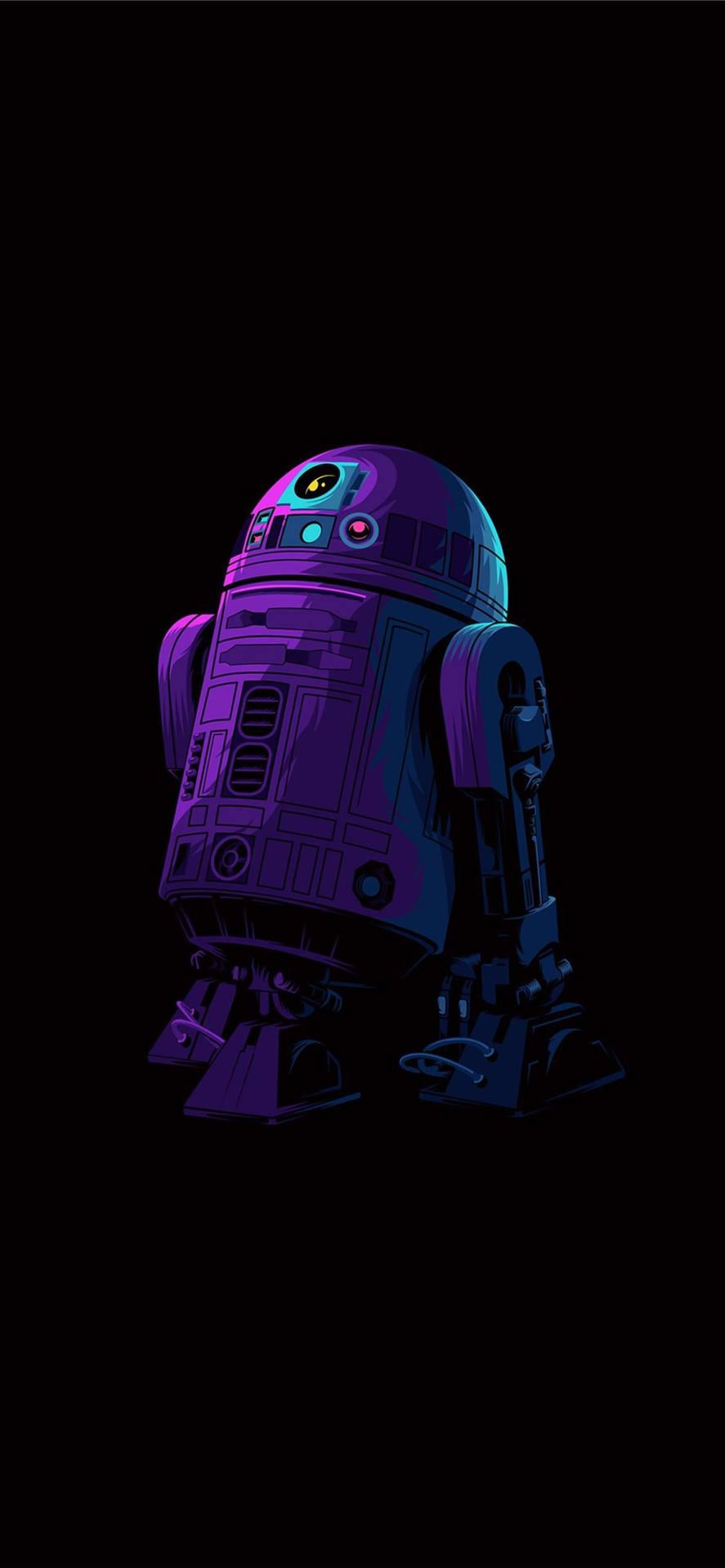 Cool iPhone Star Wars R2 D2 Neon Aesthetic Wallpaper