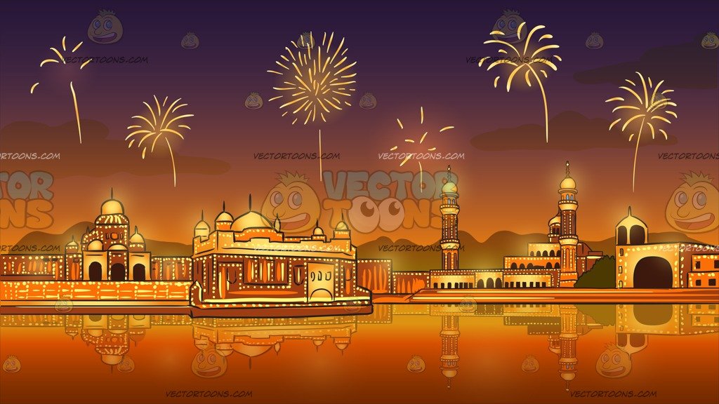 Fireworks Display Celebrating Diwali Background Clipart Cartoons