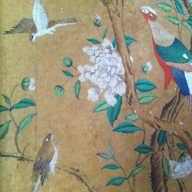 18th Century Hand Painted Wallpaper Paper