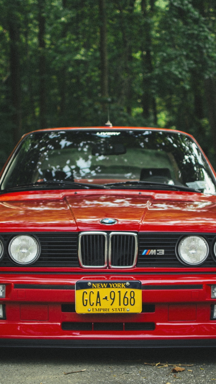Download Wallpaper 750x1334 Bmw E30 M3 Red Tuning