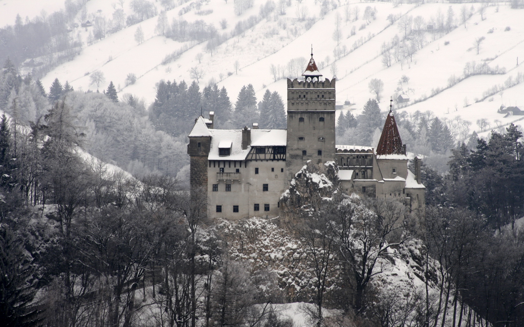 Transylvania Castle At Night HD Wallpaper Background Image