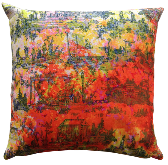 Home Cushion Covers Colour Crash Orange Toile